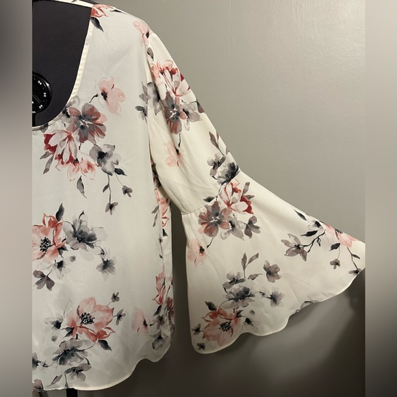 Rose & Olive Cream Floral Blouse - Picture 4 of 7